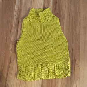 Express Yellow Knit Sleeveless Sweater